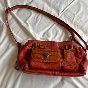 Brighton Orange-Red Leather Shoulder Bag